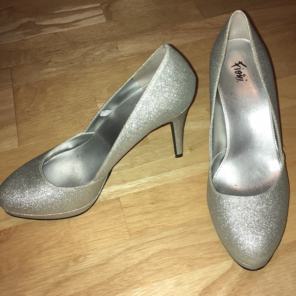 Silver Glitter Heels